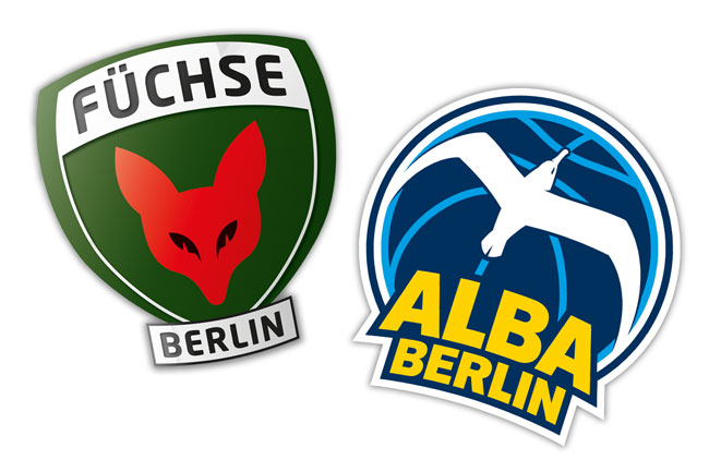 Logos von Alba Berlin und Füchse Berlin