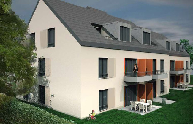 Idylle im Grünen: Am Thurbrucher Steig in Heiligensee entstehen derzeit 24 neue Wohnungen