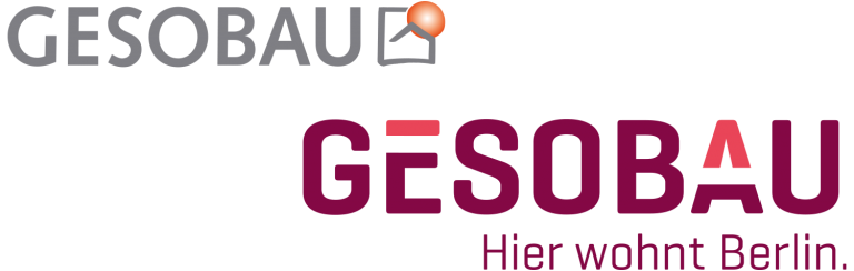 Aus alt wird neu: Das graue GESOBAU-Logo wurde überarbeitet und wirkt in den Farben des neuen Corporate Designs viel lebendiger