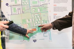 Plan des derzeit größten GESOBAU-Neubauprojektes rund ums Stadtgut: Die Bewohner der rund 1.250 neuen Wohnungen werden den Kiez verändern 