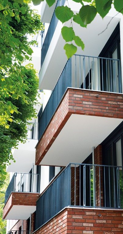Fast alle Wohnungen verfügen über einen Balkon oder eine Terrasse