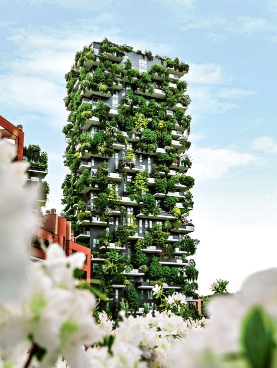Der Bosco Verticale, der „vertikale Wald“: Über 800 Bäume und Tausende von Pflanzen befinden sich an den Wohntürmen in Mailand