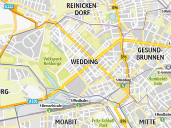 Kartenausschnitt Berlin Wedding