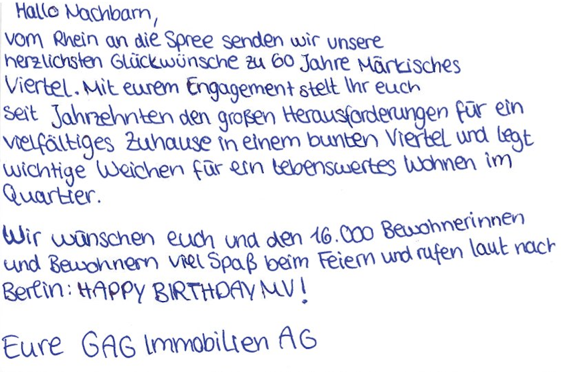 Die Rückseite der Postkarte der GAG Immobilien AG aus Köln