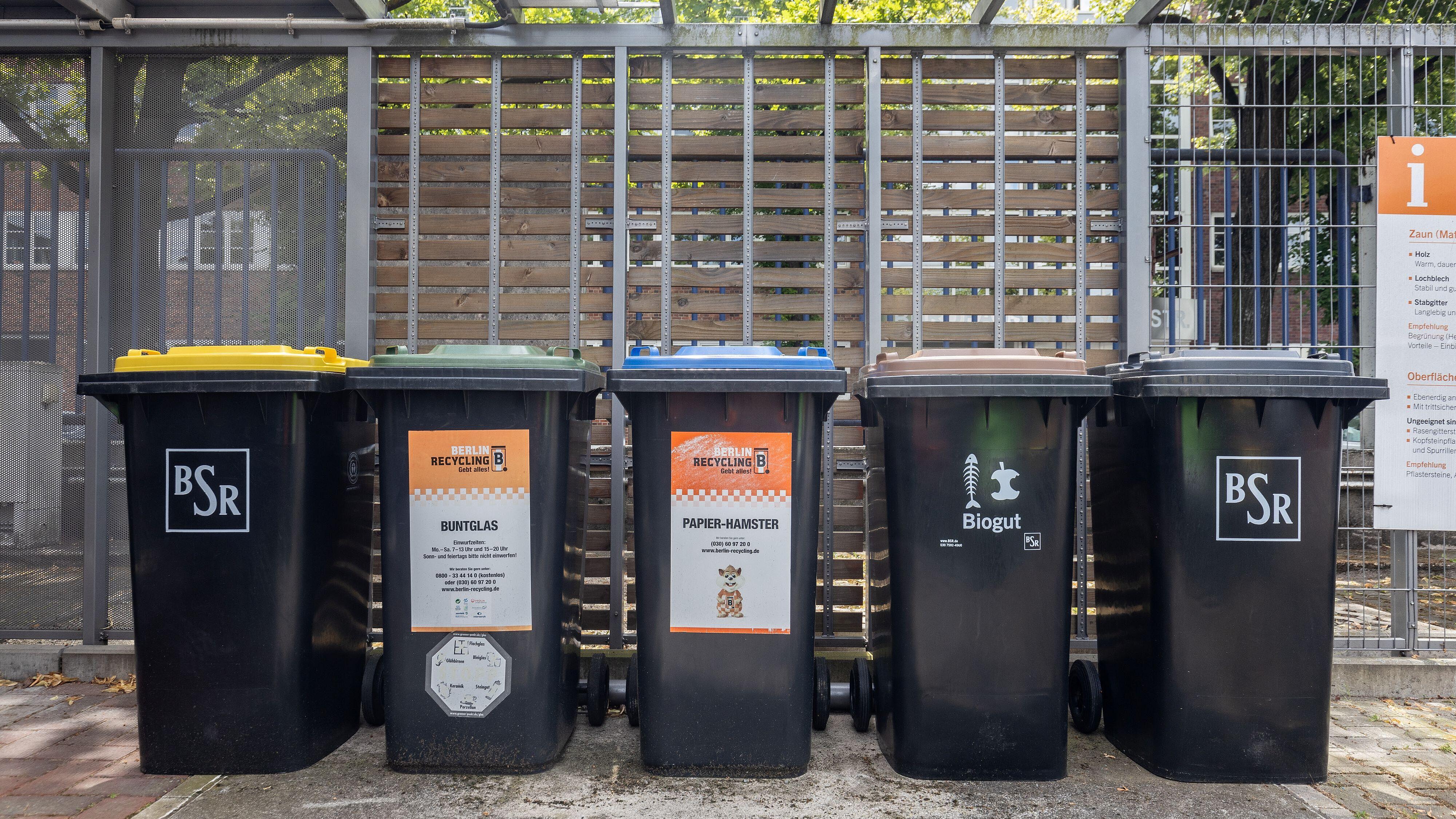 Mülltonnen für Wertstoffe, Glas, Papier, Biogut und Restabfall