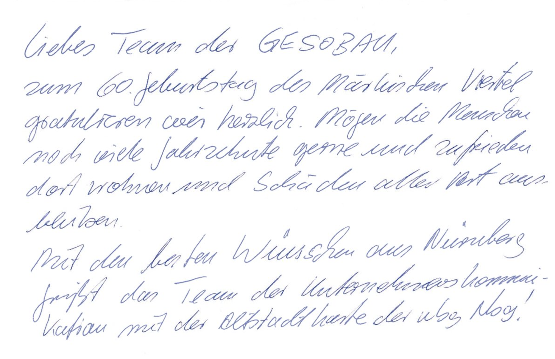 Die Rückseite der Postkarte der wbg Nürnberg