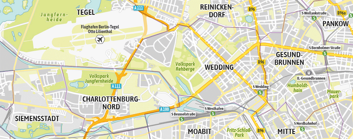 Kartenausschnitt Berlin Wedding