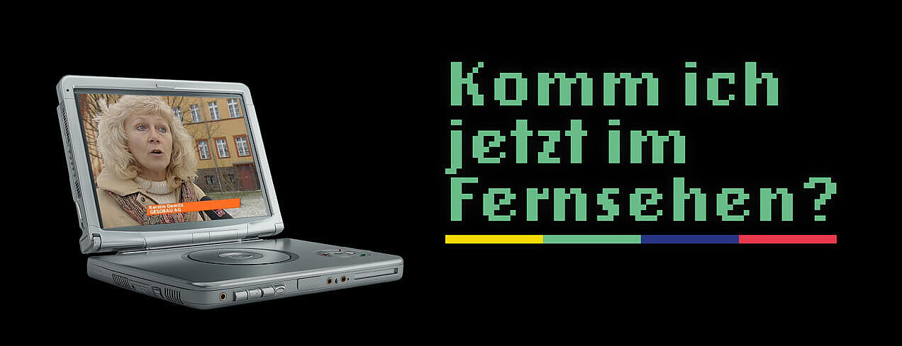 Fundstück-Header mit DVD-Player links und "Komm ich jetzt im Fernsehen?" rechts