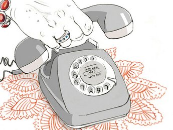 Illustration Telefon mit Wählscheibe