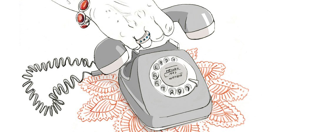 Illustration Telefon mit Wählscheibe