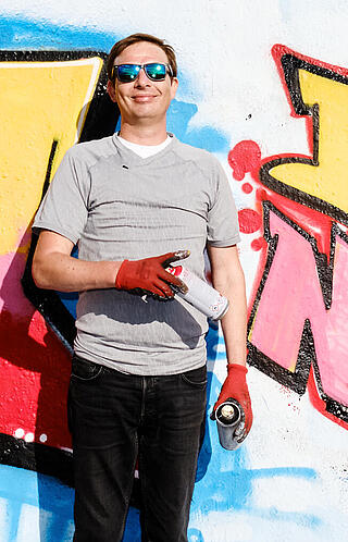 Webbanner für den Kiezspaziergang zum Thema Graffiti